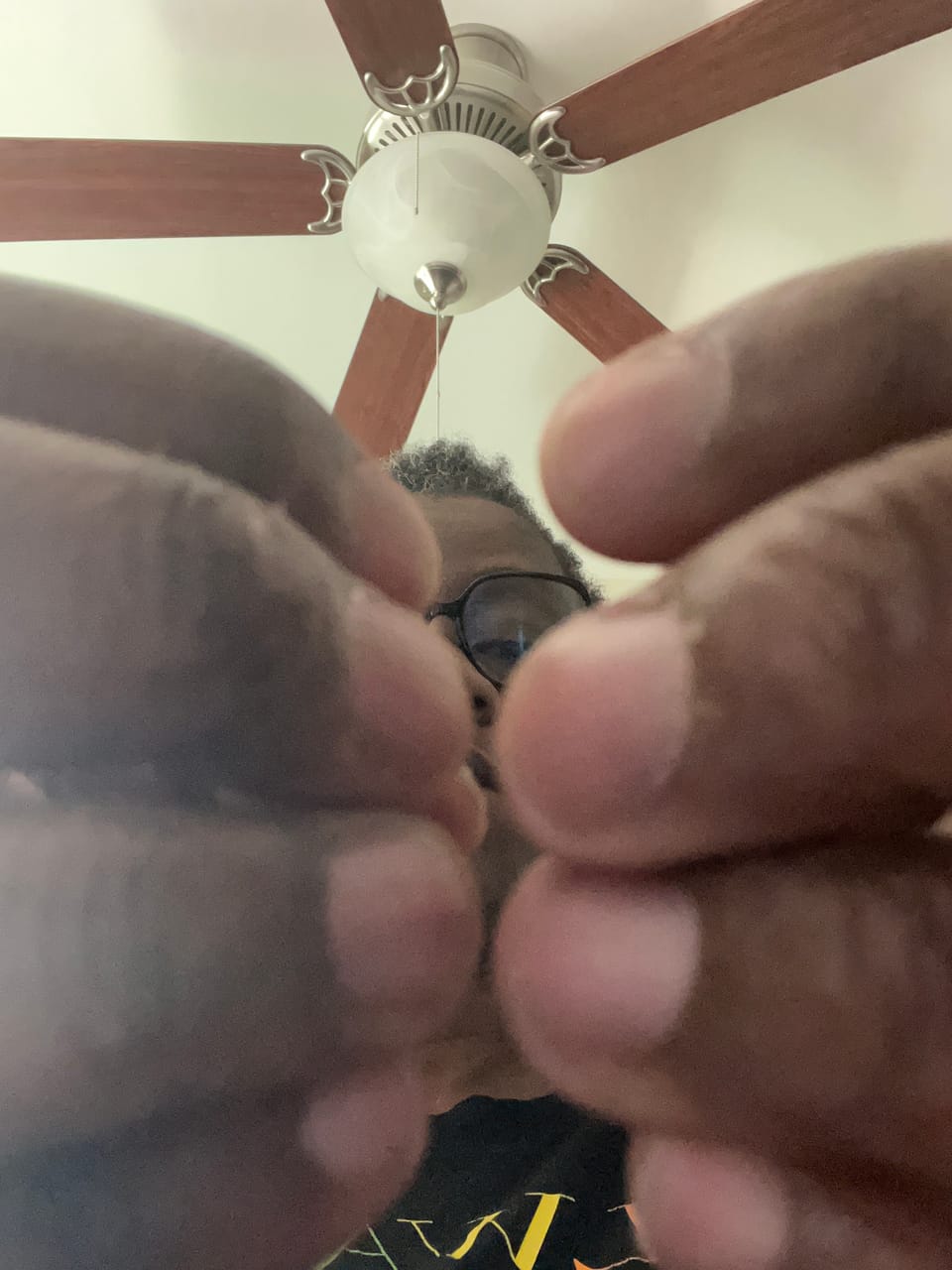 blurry photo pf my hands held in front of the camera obscuring my face. Nails are cracked, cuticles dry.